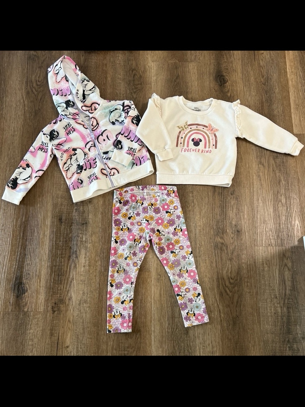 Minnie Mouse hoodie, sweatshirt and legging (read size)